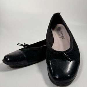 Paul Mayer Attitudes Black Quilted Suede Ballet Flats Women’s Size 5.5 - Chic!